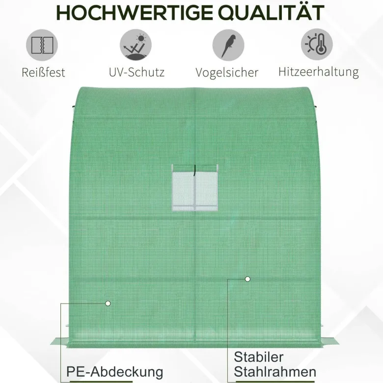 Outsunny Foliengewächshaus mit 4 Regalen B/H/L: ca. 100x213x200 cm