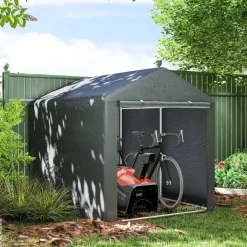 Outsunny Garagenzelt dunkelgrau Polyester B/H/L: ca. 218x172x160 cm