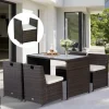 Outsunny Garnitur braun Polyrattan