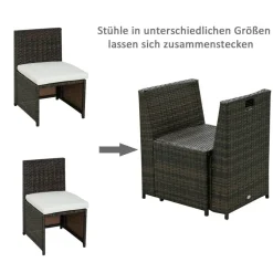 Outsunny Garnitur braun Polyrattan