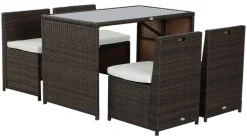 Outsunny Garnitur braun Polyrattan
