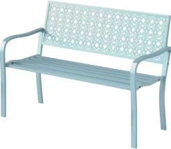 Outsunny Gartenbank blau Stahl B/H/L: ca. 63x85x127 cm