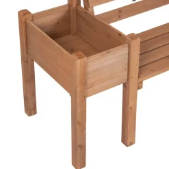 Outsunny Gartenbank braun Polypropylen B/H/L: ca. 59x184x95 cm