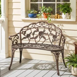 Outsunny Gartenbank bronze Eisen B/H/L: ca. 54x78x100 cm