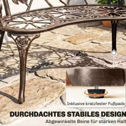 Outsunny Gartenbank bronze Eisen B/H/L: ca. 54x78x100 cm