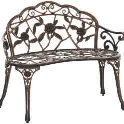 Outsunny Gartenbank bronze Eisen B/H/L: ca. 54x78x100 cm
