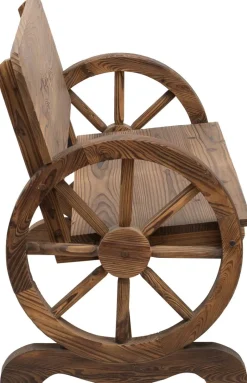 Outsunny Gartenbank dunkelbraun Holz B/H/T: ca. 114x80x58 cm