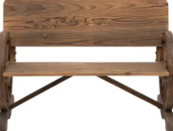 Outsunny Gartenbank dunkelbraun Holz B/H/T: ca. 114x80x58 cm