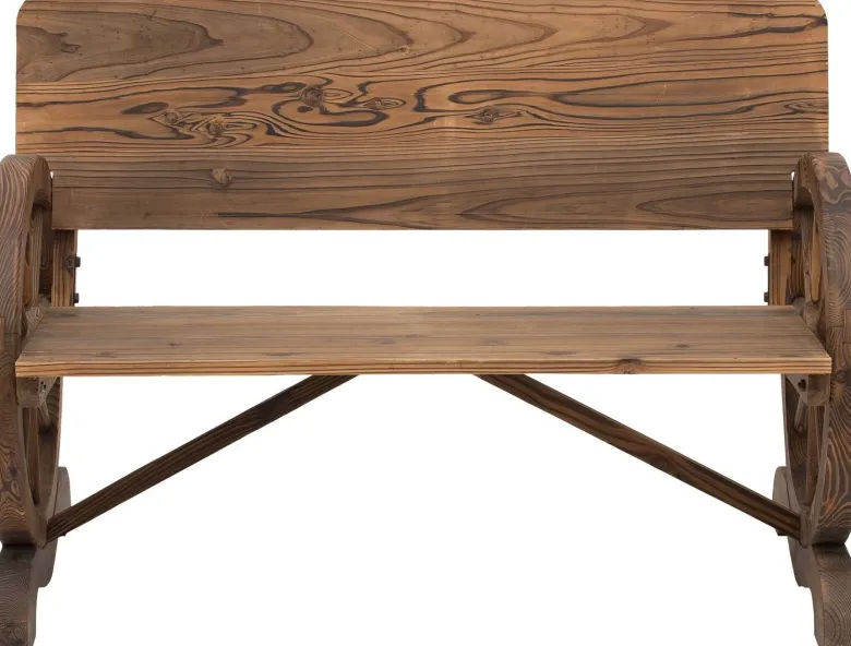 Outsunny Gartenbank dunkelbraun Holz B/H/T: ca. 114x80x58 cm