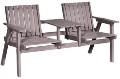 Outsunny Gartenbank grau Holz B/H/T/L: ca. 70x83x70x152 cm