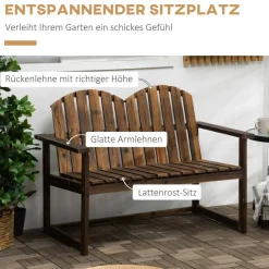 Outsunny Gartenbank grau Holz B/H/L: ca. 63x114x86 cm
