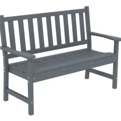 Outsunny Gartenbank grau Kunststoff B/H/L: ca. 59x91x130 cm