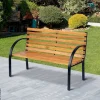 Outsunny Gartenbank natur Metall B/H/L: ca. 60x80x122 cm