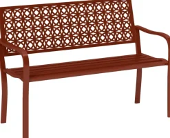 Outsunny Gartenbank rot Stahl B/H/L: ca. 63x85x127 cm