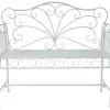 Outsunny Gartenbank weiß Metall B/H/T: ca. 114x94x50 cm