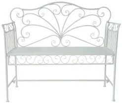 Outsunny Gartenbank weiß Metall B/H/T: ca. 114x94x50 cm