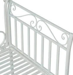 Outsunny Gartenbank weiß Metall B/H/T: ca. 114x94x50 cm