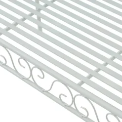Outsunny Gartenbank weiß Metall B/H/T: ca. 114x94x50 cm