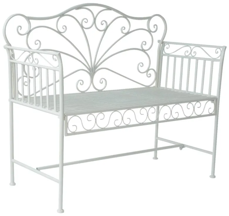 Outsunny Gartenbank weiß Metall B/H/T: ca. 114x94x50 cm