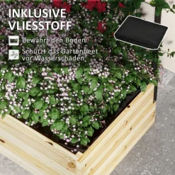 Outsunny Gartenbeet natur Polypropylen B/H/L: ca. 38x80x145 cm