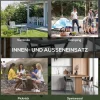 Outsunny Garten-Beistelltisch schwarz Metall B/H/L: ca. 45x50x45 cm