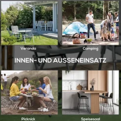Outsunny Garten-Beistelltisch schwarz Metall B/H/L: ca. 45x50x45 cm