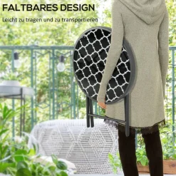 Outsunny Garten-Beistelltisch schwarz Metall B/H/L: ca. 45x50x45 cm