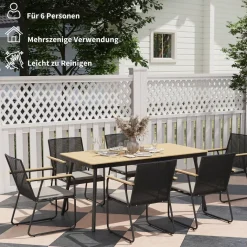 Outsunny Gartengarnitur natur Polyester B/H/L: ca. 85x75x160 cm