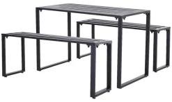 Outsunny Gartengarnitur schwarz Metall