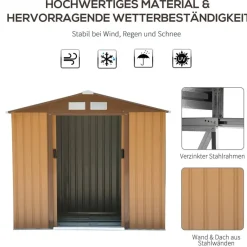 Outsunny Gartenhaus braun B/H/L: ca. 130x185x213 cm