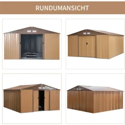 Outsunny Gartenhaus braun B/H/L: ca. 386x200x340 cm