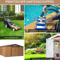 Outsunny Gartenhaus braun B/H/L: ca. 386x200x340 cm