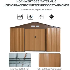 Outsunny Gartenhaus braun B/H/L: ca. 386x200x340 cm