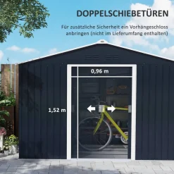 Outsunny Gartenhaus dunkelgrau B/H/L: ca. 195x192x277 cm