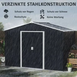 Outsunny Gartenhaus dunkelgrau B/H/L: ca. 195x192x277 cm