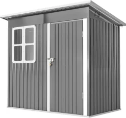 Outsunny Gartenhaus dunkelgrau B/H/L: ca. 133x190x211 cm