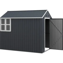 Outsunny Gartenhaus dunkelgrau Polypropylen B/H/L: ca. 172x259x222 cm