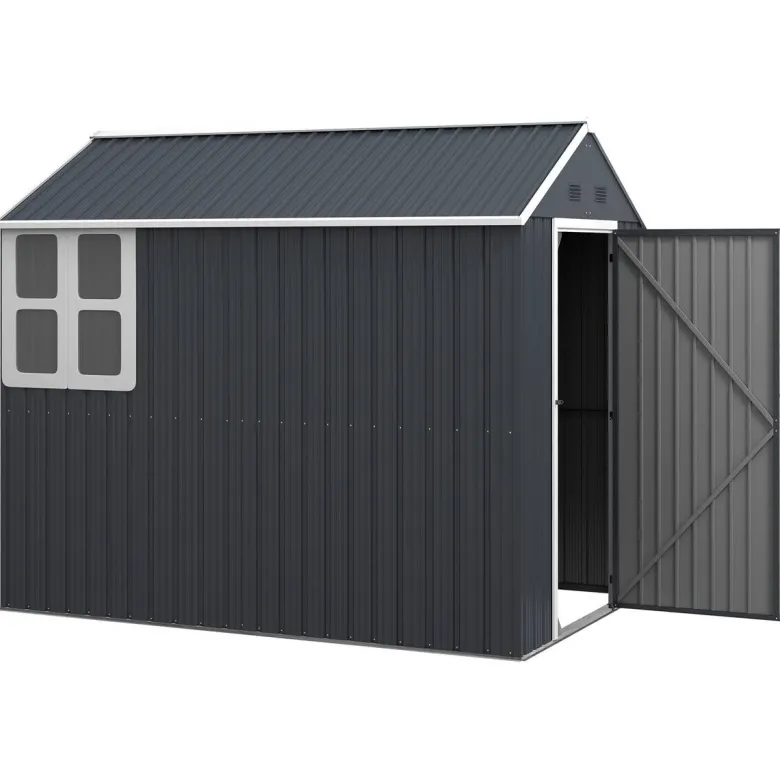 Outsunny Gartenhaus dunkelgrau Polypropylen B/H/L: ca. 172x259x222 cm