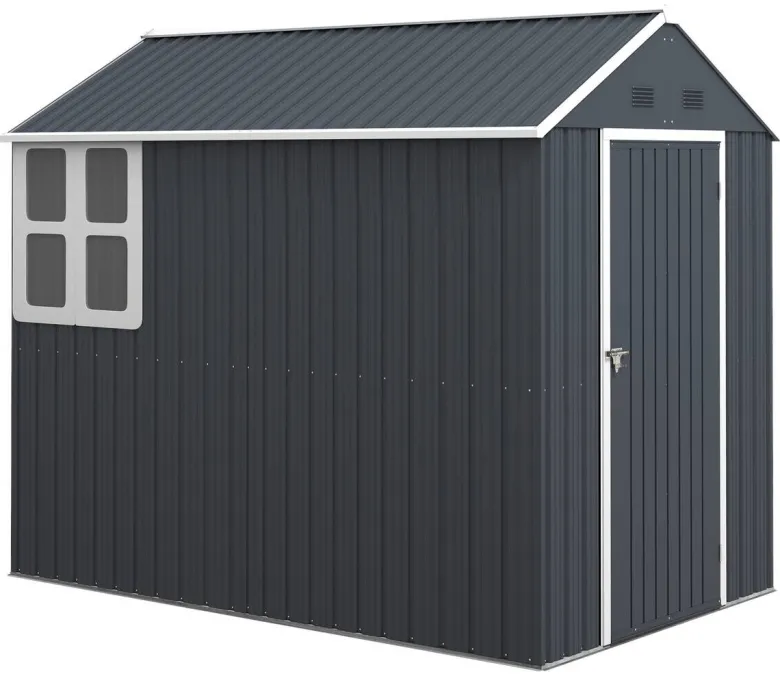 Outsunny Gartenhaus dunkelgrau Polypropylen B/H/L: ca. 172x259x222 cm