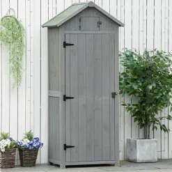 Outsunny Gartenhaus grau B/H/L: ca. 54x179x77 cm