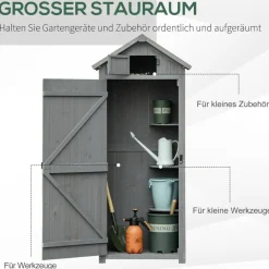 Outsunny Gartenhaus grau B/H/L: ca. 54x179x77 cm