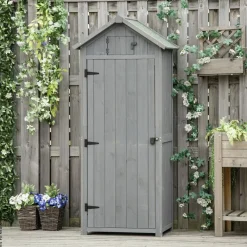 Outsunny Gartenhaus grau B/H/L: ca. 54x179x77 cm
