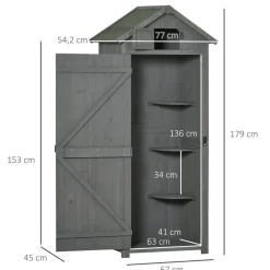 Outsunny Gartenhaus grau B/H/L: ca. 54x179x77 cm