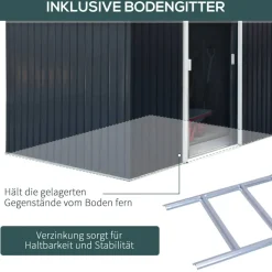 Outsunny Gartenhaus grau B/H/L: ca. 195x192x277 cm
