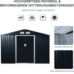 Outsunny Gartenhaus grau B/H/L: ca. 195x192x277 cm