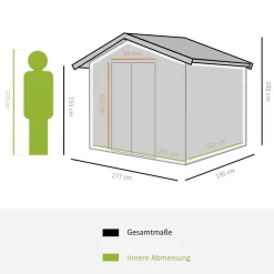 Outsunny Gartenhaus grau B/H/L: ca. 195x192x277 cm