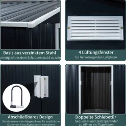 Outsunny Gartenhaus grau B/H/L: ca. 195x192x277 cm