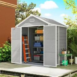 Outsunny Gartenhaus grau B/H/L: ca. 151x219x182 cm