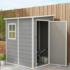 Outsunny Gartenhaus grau B/H/L: ca. 149x192x122 cm