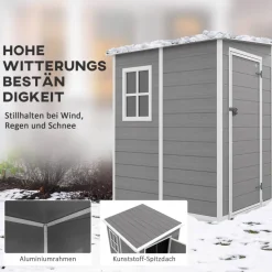 Outsunny Gartenhaus grau B/H/L: ca. 149x192x122 cm
